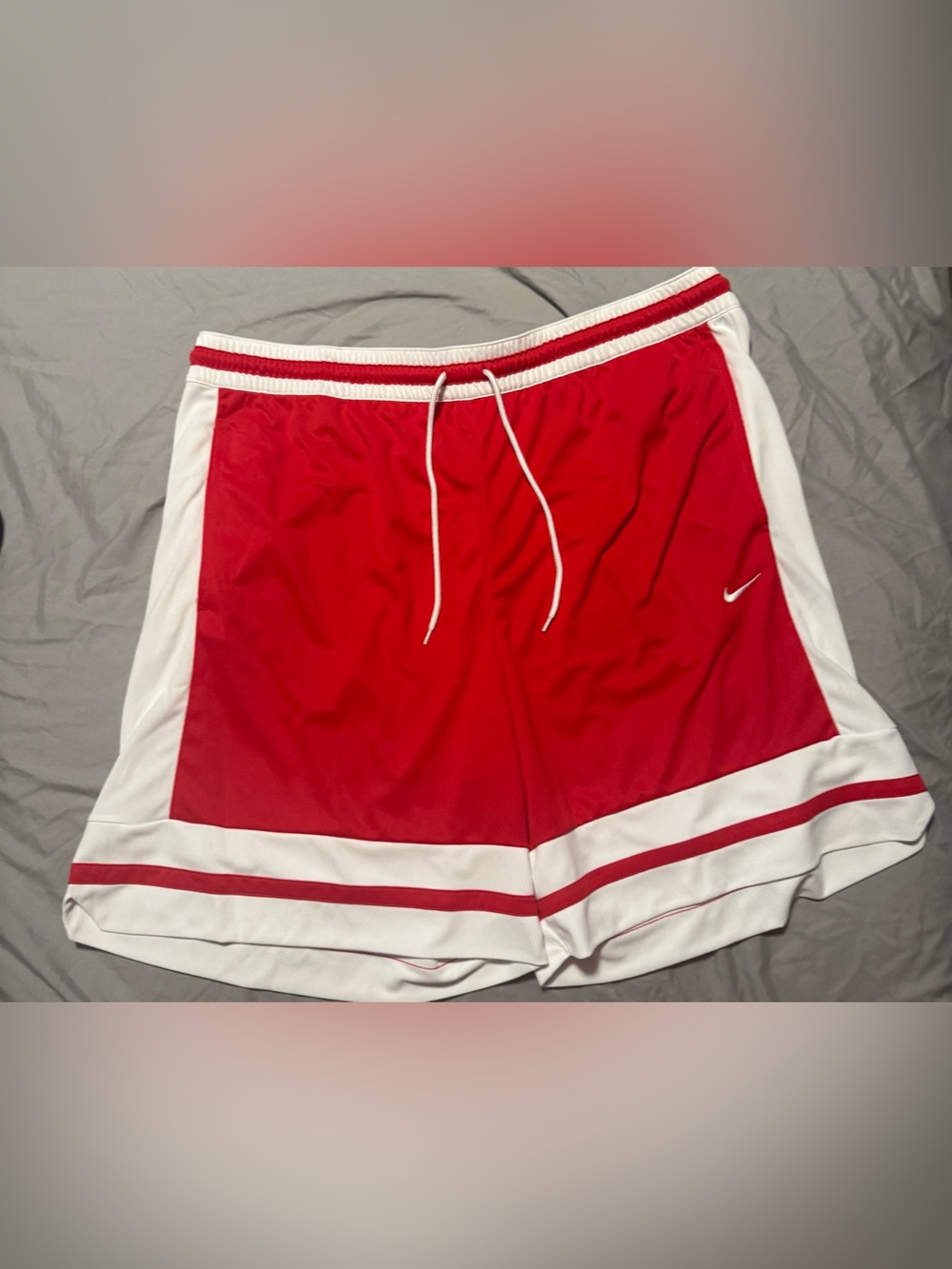 Nike Men's Dri-Fit Basketball Shorts Red & White (IF1593 657) Size XXL - NWT